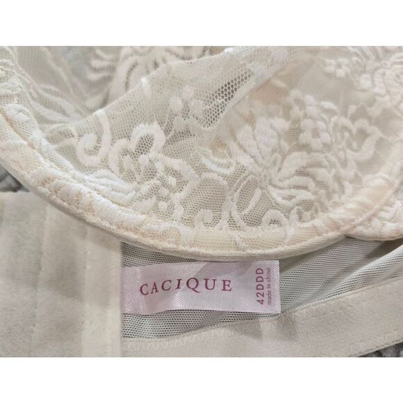 Cacique Bra Size 32DDD Underwire Lace Full Coverage Cream Beige - Picture 4 of 4
